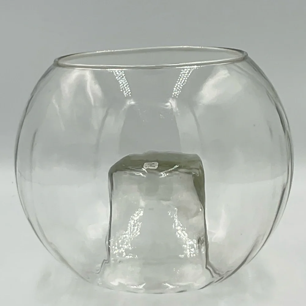 Vintage 1980s Partylite Shimmer Clear Glass Bubble Candle Holder